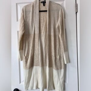 INC Comfy Cream & Tan Duster Sweater